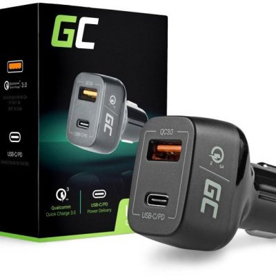 Green Cell Ładowarka samochodowa USB-C Power Delivery + USB Quick Charge 3.0 CAD33