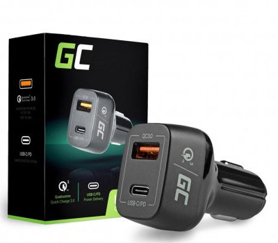 Green Cell Ładowarka Samochodowa USB-C USB QC 3.0
