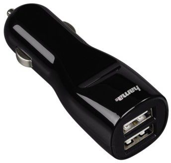 HAMA Ładowarka samochodowa 2x USB 3.1A Czarny