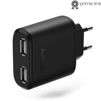 Hama Ładowarka sieciowa 2xUSB 4,8A Czarny (173608)