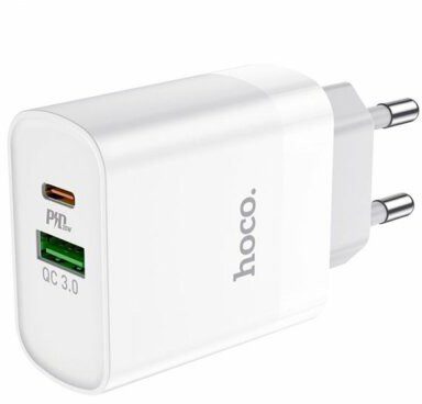 HOCO Ładowarka sieciowa C80A PD 20W QC3.0 + Kabel USB-C Biały