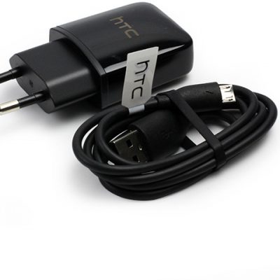 HTC - Ładowarka sieciowa TC P900 1,5A z odpinanym kablem DC M410 microUSB - czarna LAHC000TCP9WHT000