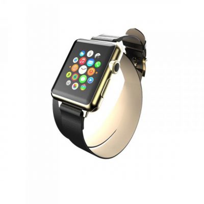 Incipio Reese Double Wrap - Skórzany Pasek do Apple Watch 38mm (czarny) WBND-003