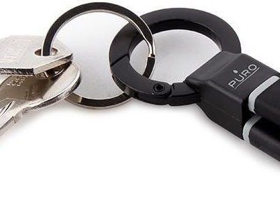 Kabel USB PURO Brelok USB A Lightning 0.09m Czarny CKFAPLTBLK