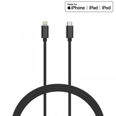 Kanex DuraBraid - Kabel połączeniowy USB-C (Power Delivery) na Lightning MFi 1,2 m (Black)