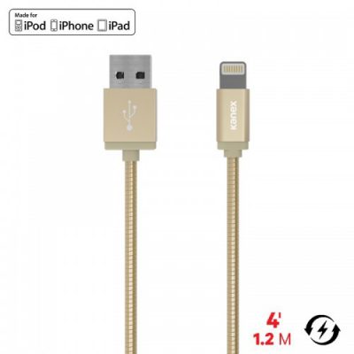 Kanex Kanex Premium DuraFlex Lightning - Kabel MFi z Lightning do USB, 1.2 m (Gold) K157-1160-GD4F