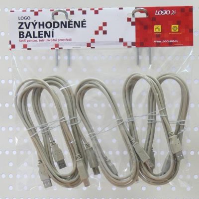 Logo Kabel USB 2.0 USB A M USB B M 1.8m czarny Logo cena za 1 szt KU018AB21L (KU018AB25L)