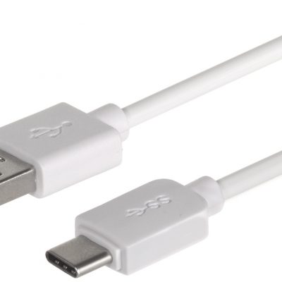 Maclean Kabel USB USB A USB C M/M Biały 1m MCTV-831W