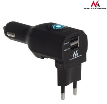Maclean Ładowarka samochodowa domowa 2xUSB MCE127