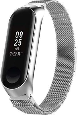 MiJobs Stalowa opaska do Xiaomi Mi Band 3 /4 - srebrny