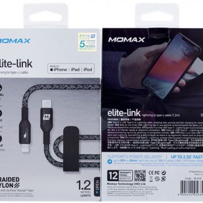 MOMAX MOMAX Elite Link kabel połączeniowy USB-C na Lightning MFi 1,2 m 0041380