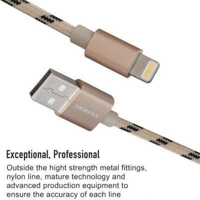 MOMAX Momax Elite link - Kabel USB do Lightning MFi + stojak 1m (złoty) DDMMFILFPL