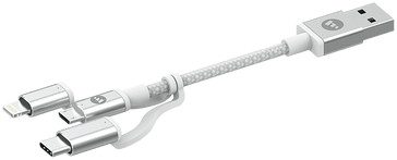Mophie Kabel ze złącza USB na złącza Lightning / USB-C / microUSB 1m biały IKMOUCML1MWH