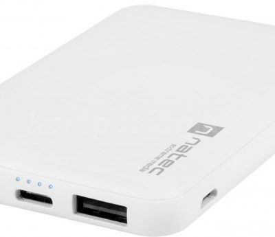 Natec Extreme Media Trevi Compact 5000 mAh 2x USB-A + 1x USB-C biały NPB-1541