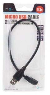 Natec kabel Kabel USB 2.0 AM-MBM5P 0.3 m, czarny, blister NKA-0426