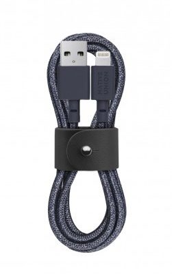 Native Union Belt Cable kabel Lightning ze skórzanym zapięciem 1,2m indigo)