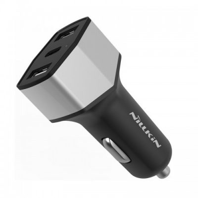 Nillkin Celerity Car Charger nowoczesna ładowarka samochodowa 2x USB + USB Type-C 6.4A srebrny 6902048139824