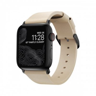 NOMAD NOMAD Slim Strap Modern Leather Natural 40mm / 38mm Connector Black NM10JNB000