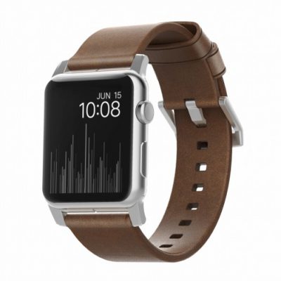 NOMAD Strap Modern Leather Brown 42mm / 44mm Silver (NM1A4RSM00)