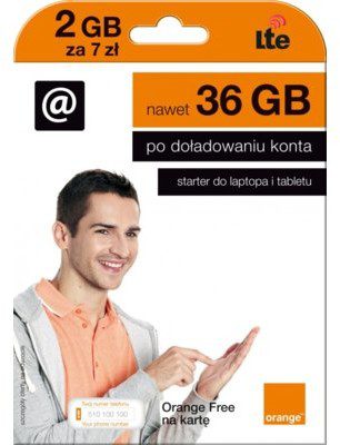 ORANGE Starter Free Na Kartę 2 GB 7zł