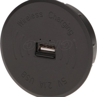 Orno Bezprzewodowa ładowarka indukcyjna z dodatkowym portem USB czarna OR-AE-1367/B