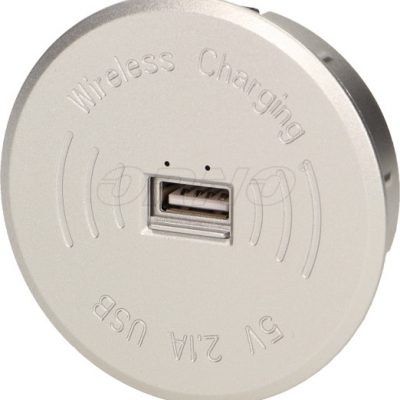 Orno Bezprzewodowa ładowarka indukcyjna z dodatkowym portem USB srebrna OR-AE-1367/G