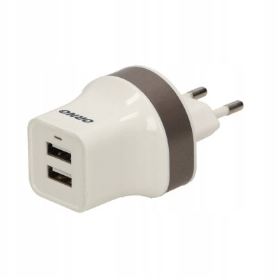 Orno Ładowarka Usb Dioda Led 2 Porty 2.1A 5VDC