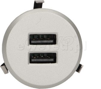 Orno Przewodowa ładowarka USB wpuszczana w blat z zasilaczem srebrna OR-AE-1368/G
