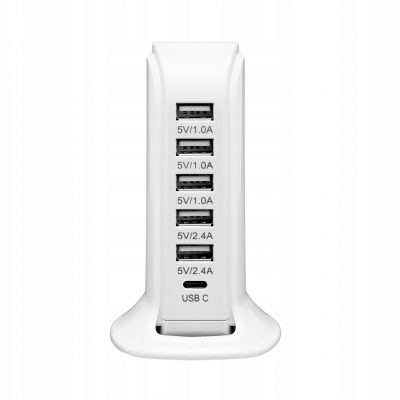 Orno Stacja ładująca 5 Usb + 1 Usb-c OR-AE-1314