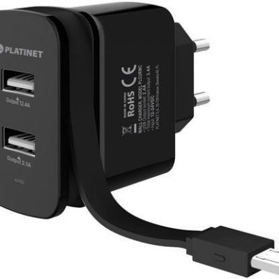 Platinet Ładowarka sieciowa MicroUSB 44653) PLCURMC