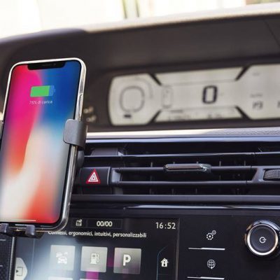 PURO Autofit Fast Wireless Car Holder - Uniwersalny uchwyt samochodowy na kratkę wentylacyjną do smartfonów z funkcją bezprzewodowego ładowania, Qi, 1 SH9QIBLK
