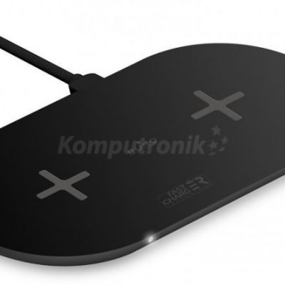 PURO Fast Wireless Dual Dock Qi czarny (FCCSQI20W1BLK)