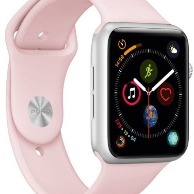 PURO Icon Apple Watch Band Elastyczny Pasek Sportowy do Apple Watch 44 mm / 42 mm (S/M & M/L) (Piaskowy róż) AW44ICONROSE
