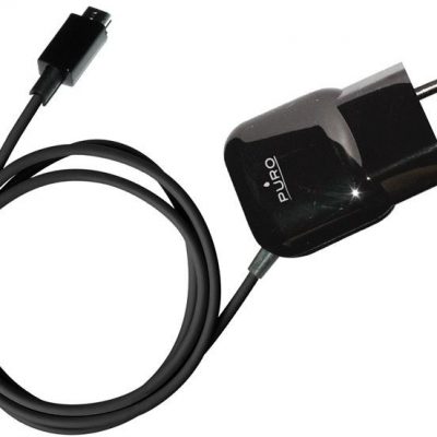 PURO Mini Travel Charger - Przenośna ładowarka sieciowa z kablem Micro USB (czarny) 10_2804