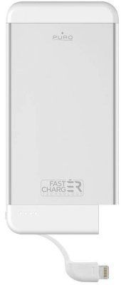 PURO PowerBank Fast Charger Ultra Slim Power Bank MFi Power Bank Aluminium z lightning 4100 mAh Srebrny FCBB41P1APLTSIL