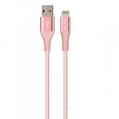 PURO USB-Lightning MFI 1.2M Fabric K2 różowe złoto