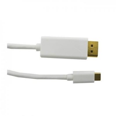 Qoltec Kabel 50412 USB typu C M DisplayPort M 1m kolor biały)