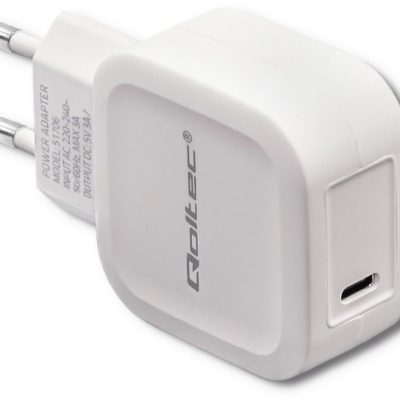 Qoltec Ładowarka sieciowa 5V | 3A | 20W | USB typ C | PD | Biała