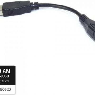 Qoltec Przejściówka USB 2.0 AM / Kabel USB, 10cm 50520