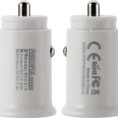 Remax Ładowarka Roki Series Car Charger RCC219 mini ładowarka samochodowa 2x USB 2.4A biały uniwersalny 33617