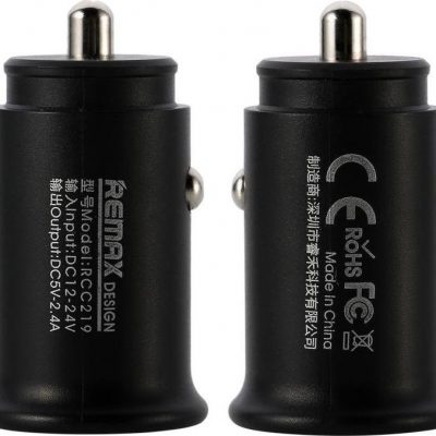 Remax Ładowarka Roki Series Car Charger RCC219 mini ładowarka samochodowa 2x USB 2.4A czarny uniwersalny 72856-uniw
