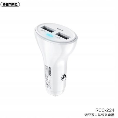 Remax ładowarka samochodowa 2xUSB 2,4A RCC-224 bia