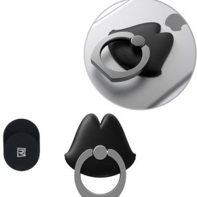 Remax Lips Ring uchwyt na telefon w kształcie ust czarny 6954851262244