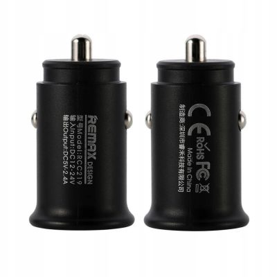 Remax mini ładowarka samochodowa 2x Usb czarna