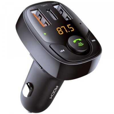 ROCK B301 2-PORT USB CAR CHARGER + TRANSMITER FM BLACK
