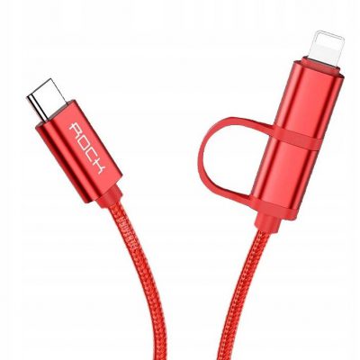 Rock Kabel 2 w 1 Usb Typ C do Usb Typ C + Metal