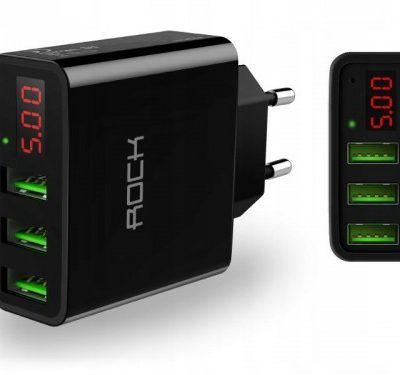 Rock T14 LED 3-PORT NETWORK CHARGER BLACK
