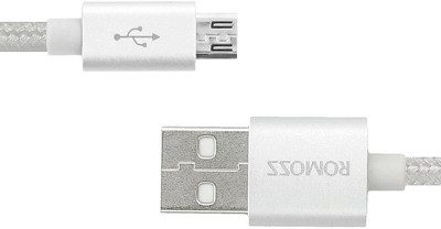 Romoss kabel micro USB (ładowanie, komunikacja) - silver / srebrny PB/RO-MIC-S