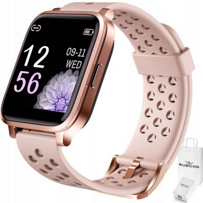 Rubicon Zegarek Damski Smartwatch Sms Kroki Trening Puls - Różowy