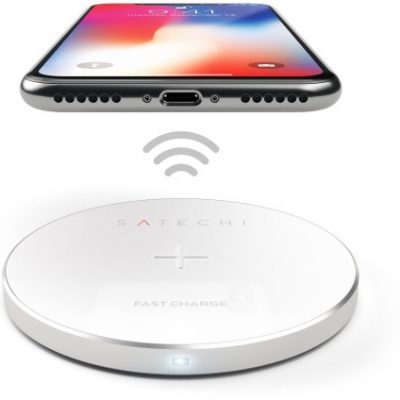 Satechi Satechi Aluminum Wireless Charger Silver | iPhone X ST-WCPS